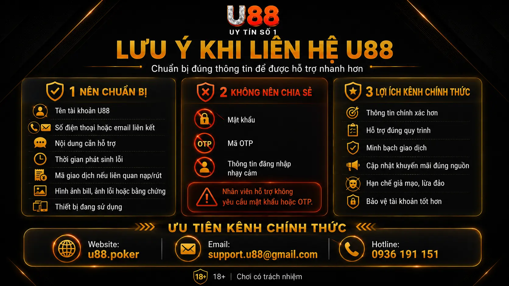 Luu y khi lien he U88